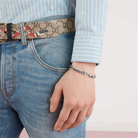 gucci interlocking g enamel bracelet|silver bracelet with interlocking g.